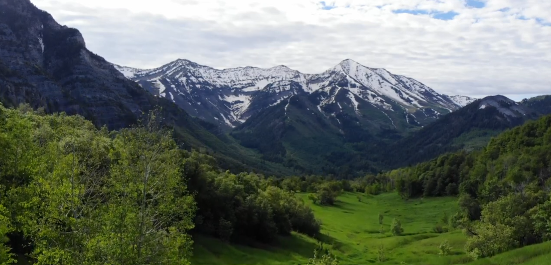 Aerial footage of Wasatch Mountains